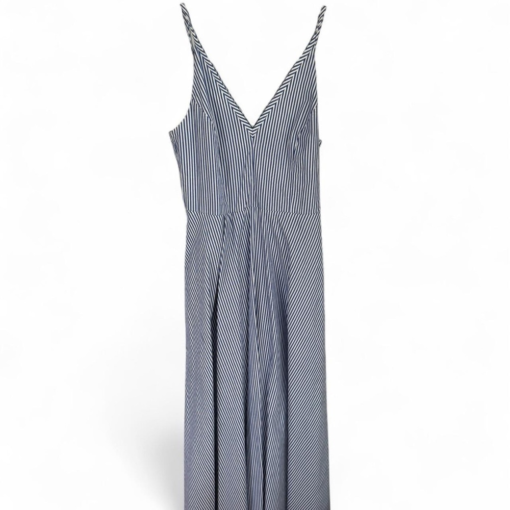 COS Blue and White Striped Midi Dress